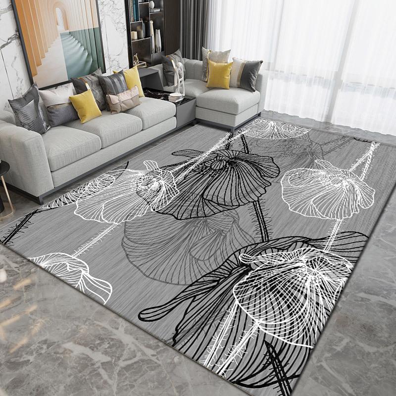 WTEMPO Retro Living Room Carpet  French Medieval Style Sofa Floor Mat Bedroom Bedside Carpet