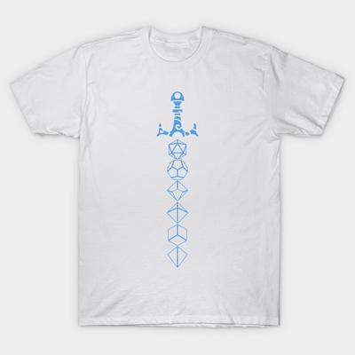 T Shirt Women Blue Minimalist Polyhedral Dice Set Sword Tabletop Harajuku Print Kawaii Tshirt Summer Short Sleeve Female T-Shirt Top Tee
