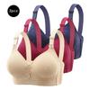 3-Piece Comfortable Lace Sports Bra Set for Women - Plus Size Cross-Back Design