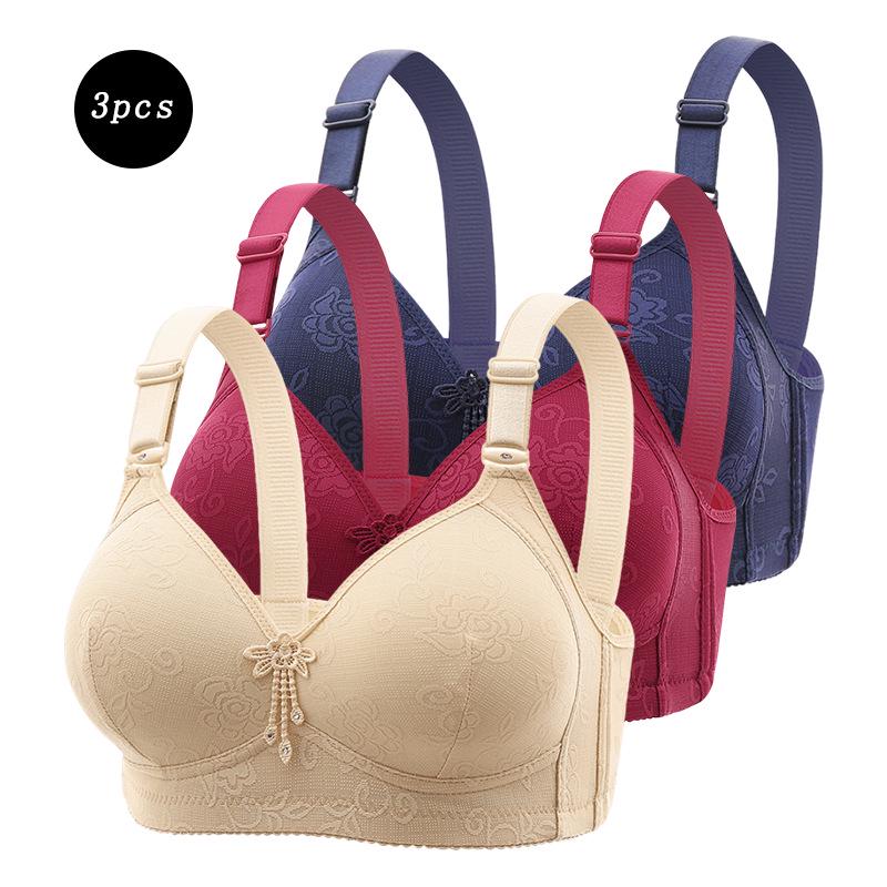 3-Piece Comfortable Lace Sports Bra Set for Women - Plus Size Cross-Back Design