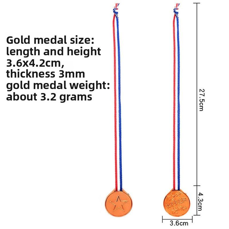 Children Plastic Gold Silver And Bronze Medal With Hanging Ropes For Sports Events And Party Gifts