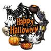 Scary Halloween Signs Black Cat Ghost Door Sign, Decorative Plaque, Wooden Hanging Festival Props Vintage Rustic Decor with Jute Rope, Seasonal