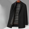 Winter Men's Double-sided Woolen Coat Medium and Long Thickened Suit Collar Down Removal Liner Woolen Coat Men