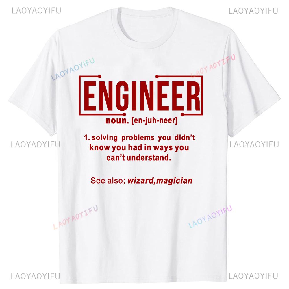 Engineer Dad Definition Noun Funny T Shirt Men Summer Oneck Harajuku Short Sleeve O Neck Streetwear Black Geek Computer Tshirt
