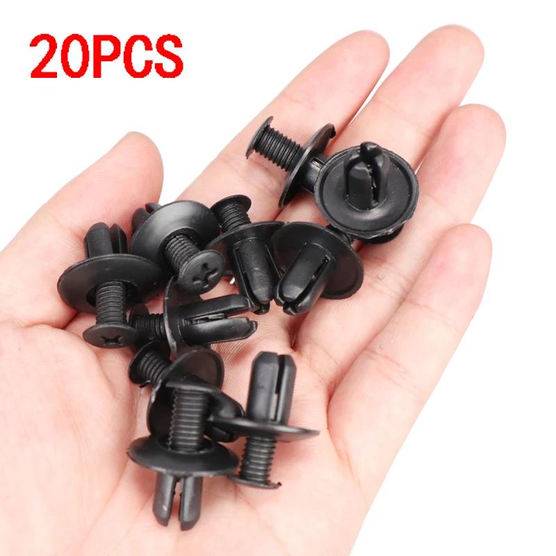 10/20pcs Universal Car Bumper Fender 8mm Hole Plastic Rivets Fasteners Screw Car Fastener Clips for Nissan Toyota Focus Kia