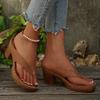Fashion 2025 New Gold High Heels Flip Flops Women Outdoor Clip Toe Thick Heeled Sandals Woman Lightweight Plus Size Summer Slippers 43