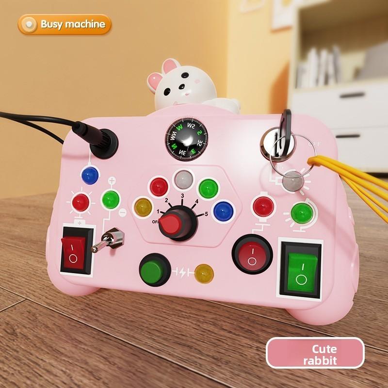 Montessori Busy Board With Led Lights And Sound For Toddler Sensory Development