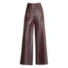 Chic Women's High-Waisted Lambskin Wide-Leg Pants - 2025 Autumn/Winter Slimming Casual Fit