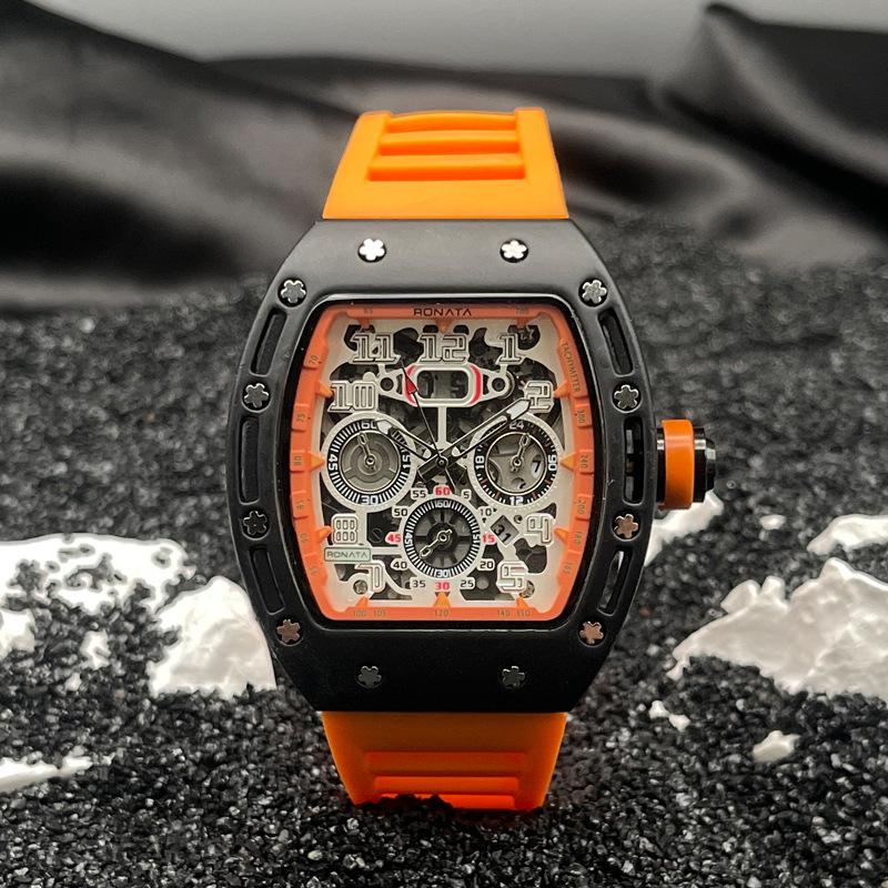 JYL Men's Watch Cool Multi-function Waterproof Silicone Strap