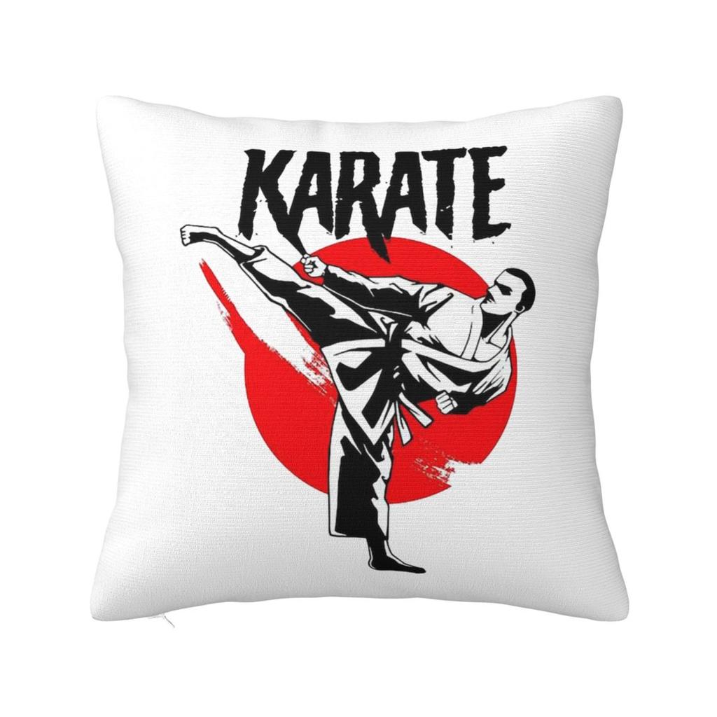 Kyokushin Karate Kanji Taijutsu Quadratischer Kissenbezug Kissenbezug Kissenbezug Überwurfkissenbezug für Zuhause Sofa Wohnzimmer