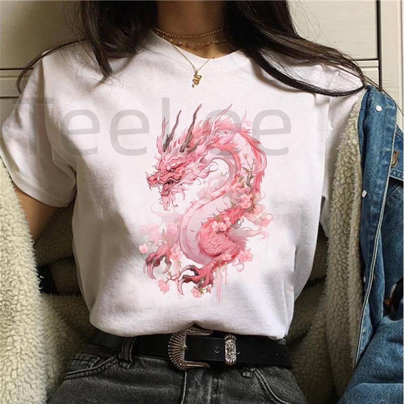 Fashion Unisex Dragon Tshirts Print Funny Cute Cartoon Unisexs Clothing Female Graphic Black T Shirt Casual Summer Tee Shirt
