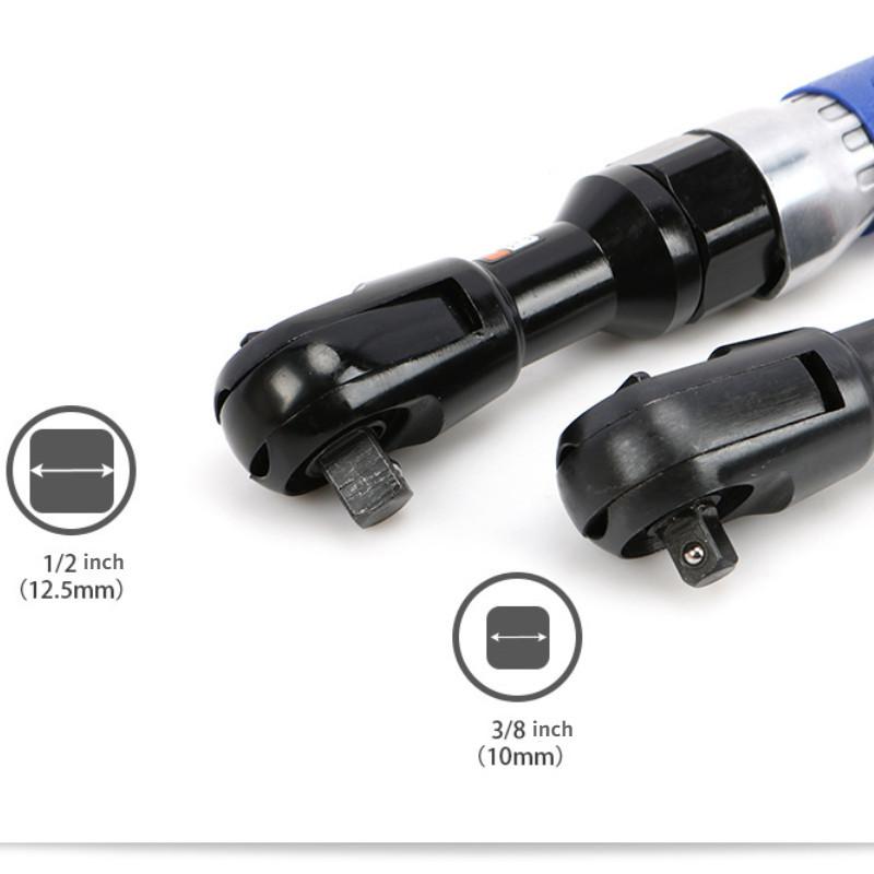 Front Exhaust Pneumatic Trigger Blue Heavy Right Angle Pneumatic Ratchet Wrench Adjustable Front Reverse and Speed Pneumatic Wrench 295 * 45mm