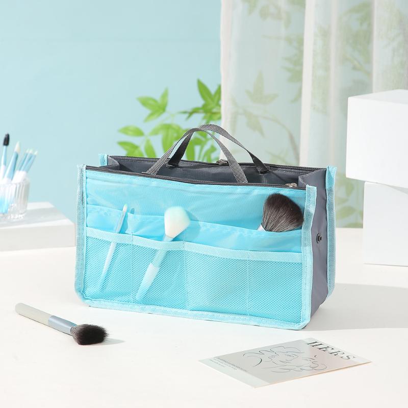 Multi Functional Large Capacity Makeup Bag Portable Double Zipper Toiletries Travel Storage Bag Mommy Bag Multi Pocket Cosmetic