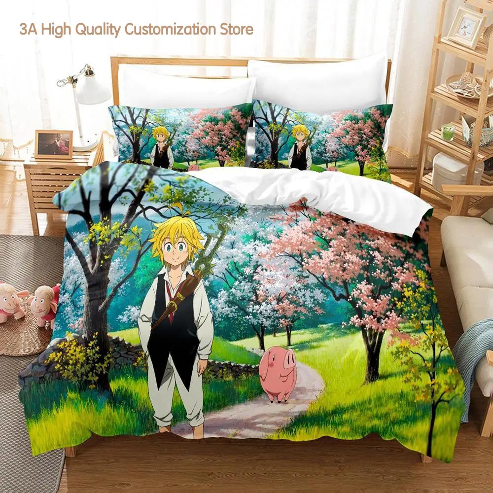 Escanor The Seven Deadly Sins Bedding Set Single Twin Full Queen King Size Bed Set Adult Boys Bedroom Duvetcover Sets 3D Anime