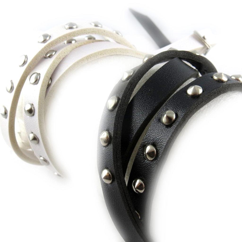 Les Trésors De Lily [R6909] - Bracelet cuir 'Authentik' blanc - 4 tours