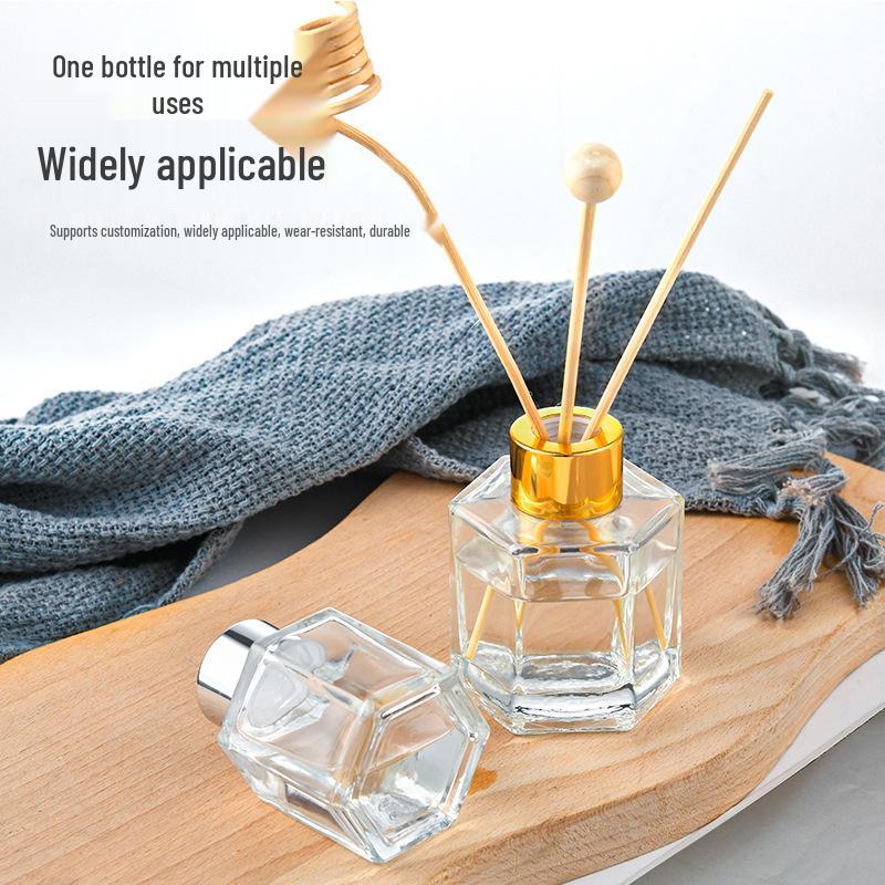 High-Quality Clear Glass Aroma Diffuser Bottle with No-Fire Sticks for Natural Home Freshness.