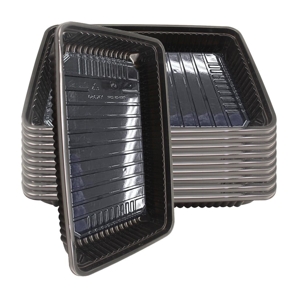 Maceta de cultivo cuadrada negra, pequeña bandeja agrícola transparente para plántulas