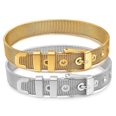 Bracciale Cinturino Orologio in Maglia Acciaio Titanio Oro 18K