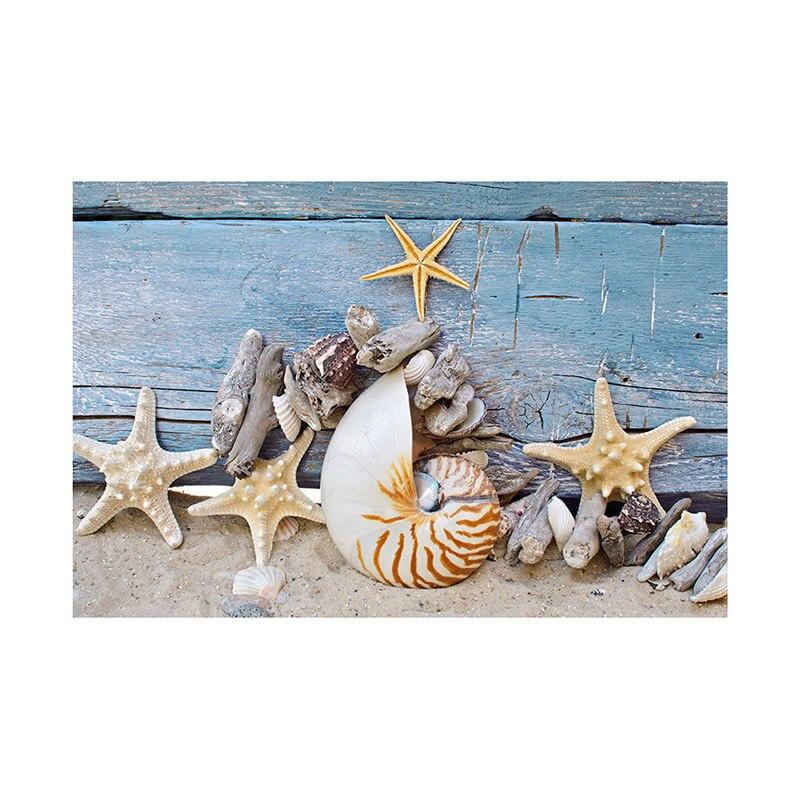 Summer Beach Photography Backdrop Seaside Beach Sand Starfish Shell Baby Birthday Holiday Party Background Photo Studio