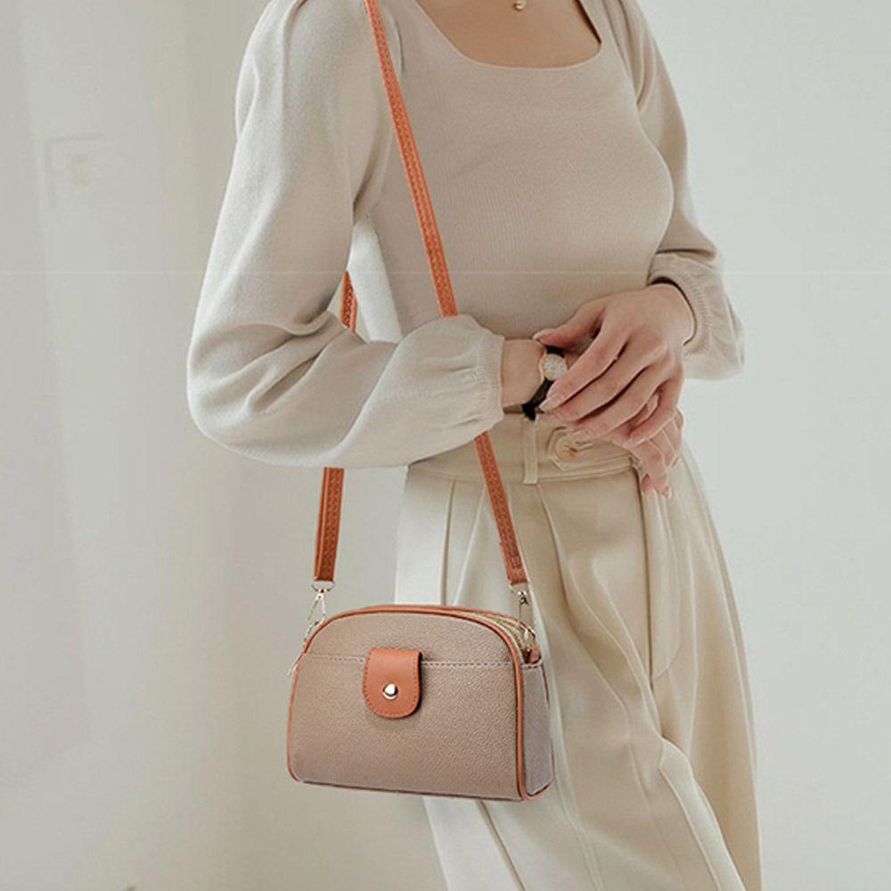 PU Leather Niche Shoulder Bag Solid Color Simple Square Bag Ins Small Crossbody Bag  Outdoor