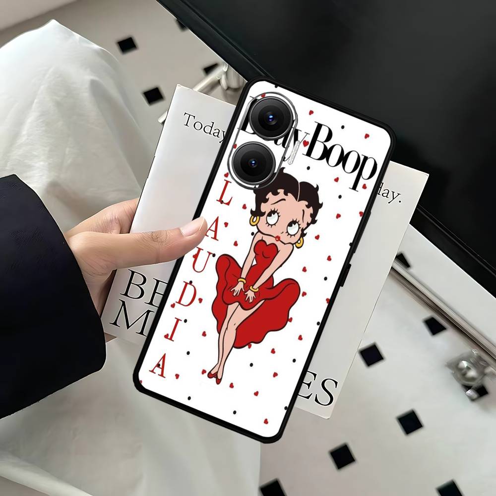 Cartoon B-Betty B-Boop Phone Case For Xiaomi Mi 5X 8 9 10 11 12 Lite Pro 10T PocoX3pro PocoM3 Note 10 Pro Lite
