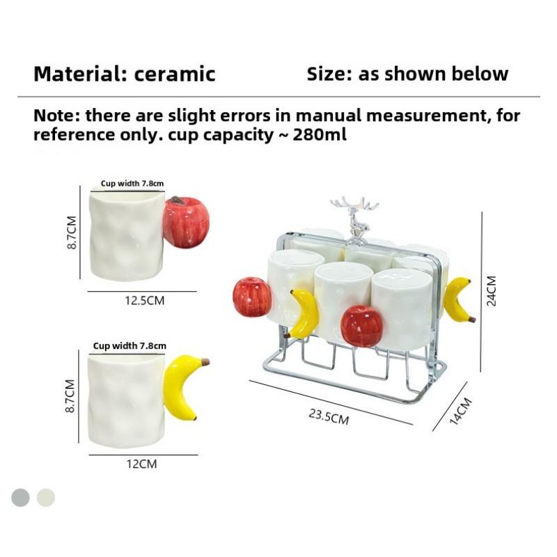 280ml Fruit Shape Ceramic Mug Creative Office Water Cup Home Breakfast Milk Cup Couple Afternoon Tea Coffee Cup Friend Gift