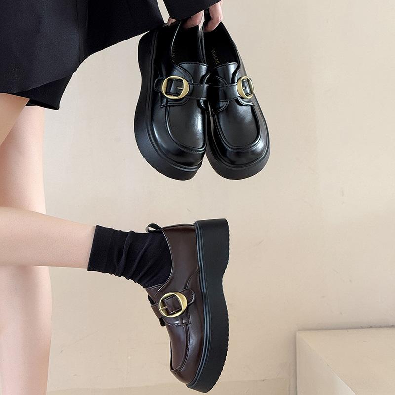 British style platform loafers women's 2025 spring and summer new thick heel retro fashion small Mary Jane small leather shoes