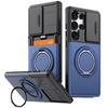 Case For Samsung Galaxy S26 S25 S24 S23 S22 Ultra Plus S25FE S24FE Cover Slide Camera Protect With Card Ring Holder Armor Fundas