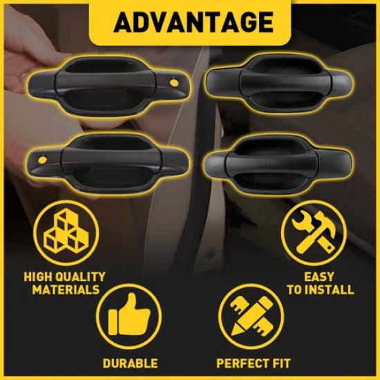 Exterior Door Handle For Chevrolet Colorado 2004-2012 Front Rear W/Hole Set Of 4