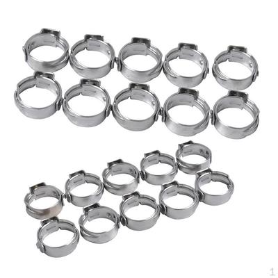 20 Pieces Single Ear Steel Hydraulic Fuel Hose Clamps 8.8mm+7.0-8.7mm