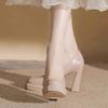 Elegant French Style Women's High Heels 2025 New Round Toe Ultra Thick Platform Non Slip Fiberglass Sole Comfortable For Adults