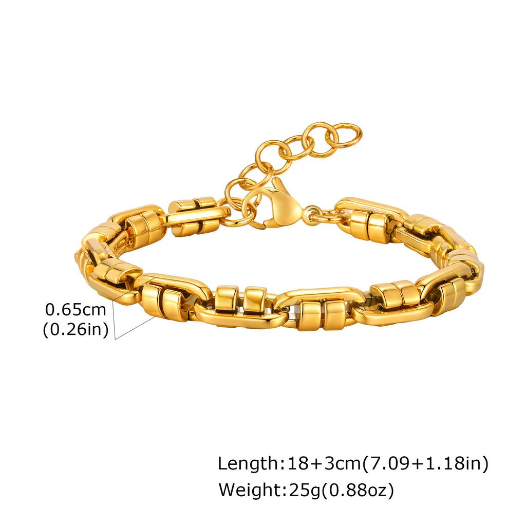 Pill Shaped Chain Bracelet for Men Boys,Chunky Stainless Steel Chain Links Wristband,Rock Punk Trendy Jwelry Gifts