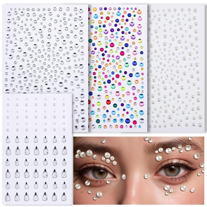 Combination Face Diamond Laser Colorful Diamond Sticker Face Tear Diamond Eyebrow Sticker Star Moon Nail Art Jewelry