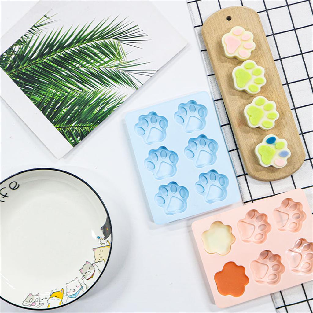6 Cavity Cute Cat Paw Silicone Mold 3D Fondant Chocolate Mould DIY Cake Dessert Mould Kitchen Baking DIY Supplies