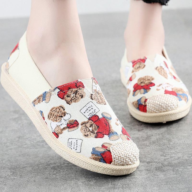 Cloth shoes black white canvas ethnic lazy shoes lightweight Doudou shoes