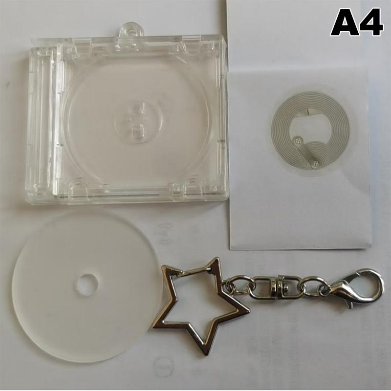 Blank Album Mini Cd Case Keychain Cd Player Keyring Peripheral Commemorative Album Key Holder For Diy Backpack Pendant