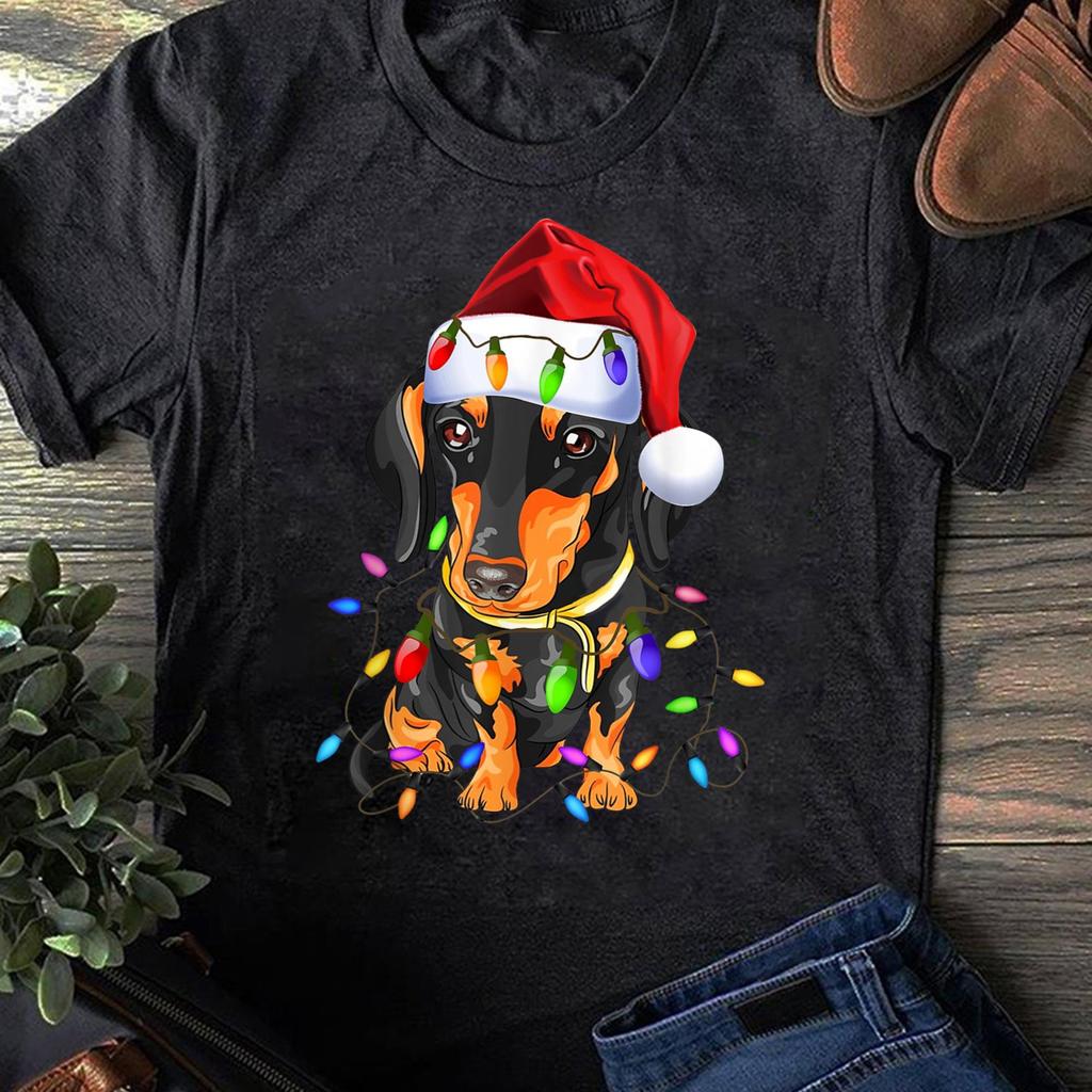 Dachshund Christmas Loves led T-Shirt Gifts Cute Dog Lovers T-Shirt - Gift for Dog Lovers - Funny Dog - Dachshund Lovers - Mother's Day