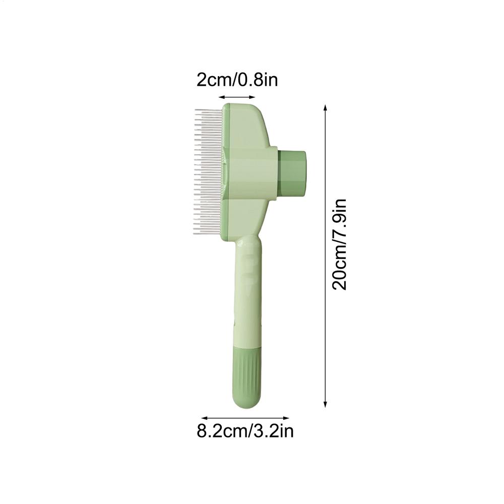 

Dog Grooming Comb Dog Grooming Shedding Brush Pet Flea Comb with Release Button for Short And Long Hair Cats Kittens Puppies зелёный