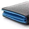 [Revetta] Stingray Leather Long Wallet, Sky Blue Interior, YKK Zipper, Galusha (Stingray) Leather, Black, Men's & Women's, Genuine Leather [192stw-4]
