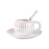 Light Luxury Creative Ceramic Coffee Cup Saucer Set Ins Pearlescent Glaze Ceramic Afternoon Tea Cup Saucer Set Cup with Spoon