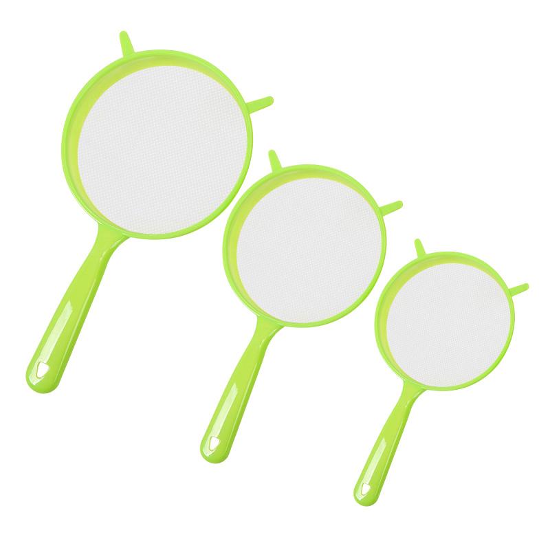 

3 шт./комплект просеиватель муки с длинной ручкой, мелкий сетчатый дуршлаг, фильтр для кофе, ситечко для чая, круглые инструменты для выпечки, кухонные принадлежности зелёный
