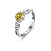 Ring 0.7ct Six Claw Citrine Cute Zirconia Orange Ring 925 Silver Size Adjustable Women