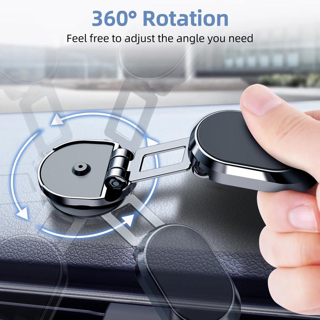 Car Phone Holder Magnet Magnetic Phone Stand 360° Rotatable Foldable Dashboard Stand Navigation Holder Car Accessories