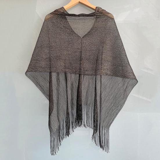 Women Beach Shawl Breathable Fabric Cover-up Shawl with Versatile Tassel Design Weddings Parties Travel Daily