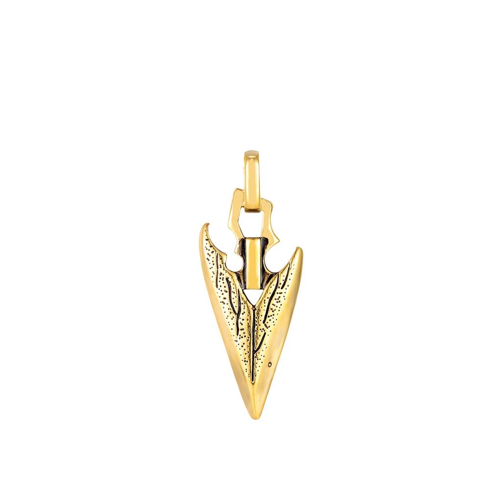 European American Stainless Steel Arrow Pendant Necklace Double Color Hip Hop Style Retro Vintage Texture Men's