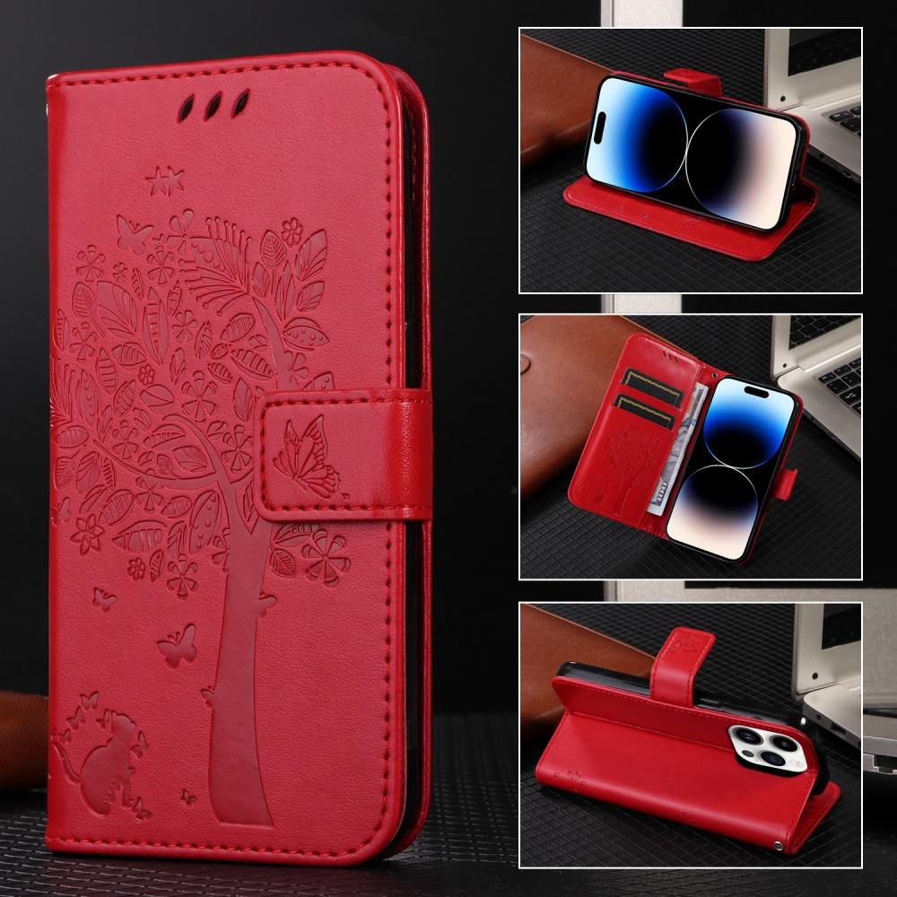

Wallet Case For Motorola Moto G73 G53 G23 G13 G72 G62 G52 G42 G32 G22 G71 G51 G41 G31 Cute Cat Tree Card Slots Protect Cover Motorola Moto G73