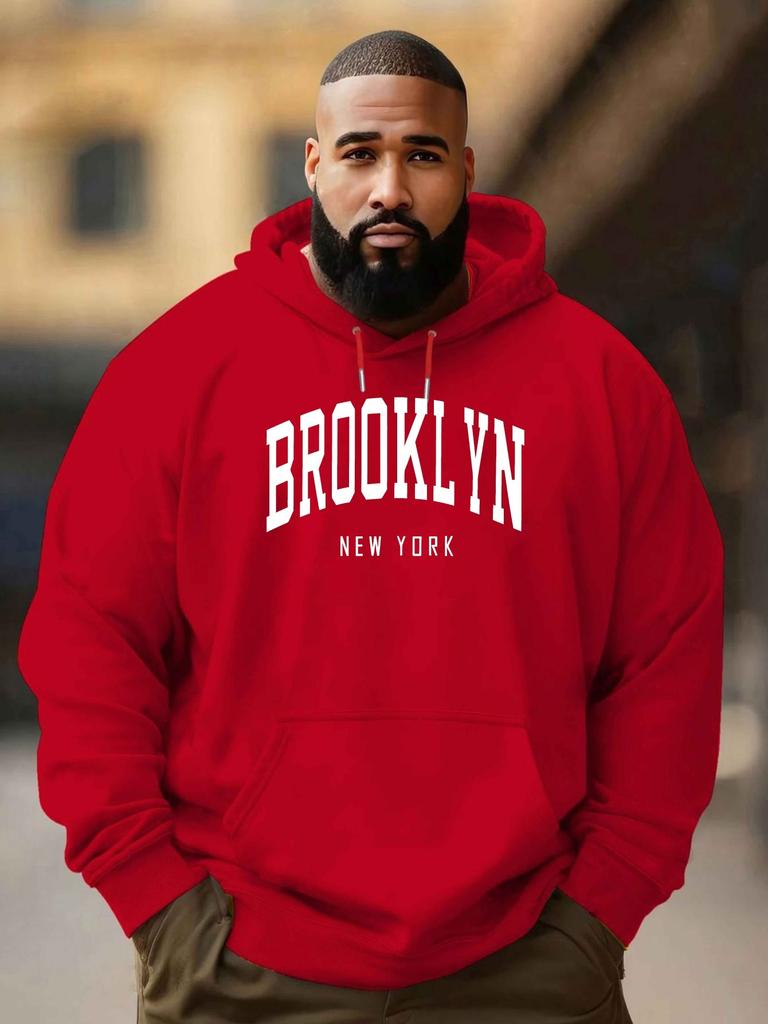 Mens Hooded Sweater Casual Letter Print Versatile for All Seasons Adjustable Drawstring Hood Polyester Hoodie Sweater Hoodie