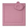 Baby Bedding with Filling, Duvet and Teddy Bear Shaped Pillow - 2-Piece Set - Retro Pink