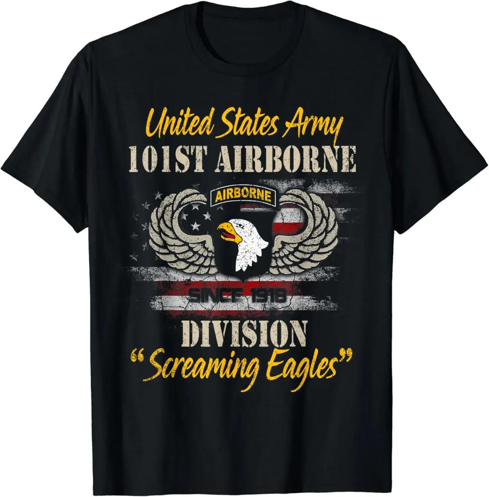 US Army 101st Airborne Division Veteran TShirt 100 Cotton ONeck Summer Short Sleeve Casual Mens Tshirt Size S3XL