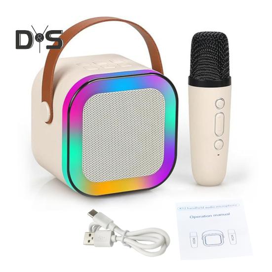 Bluetooth-kompatibel Mini Karaoke Maschine mit Mikrofon 5 Sound Effekte High Power Kompakte Tragbare Karaoke Lautsprecher Set